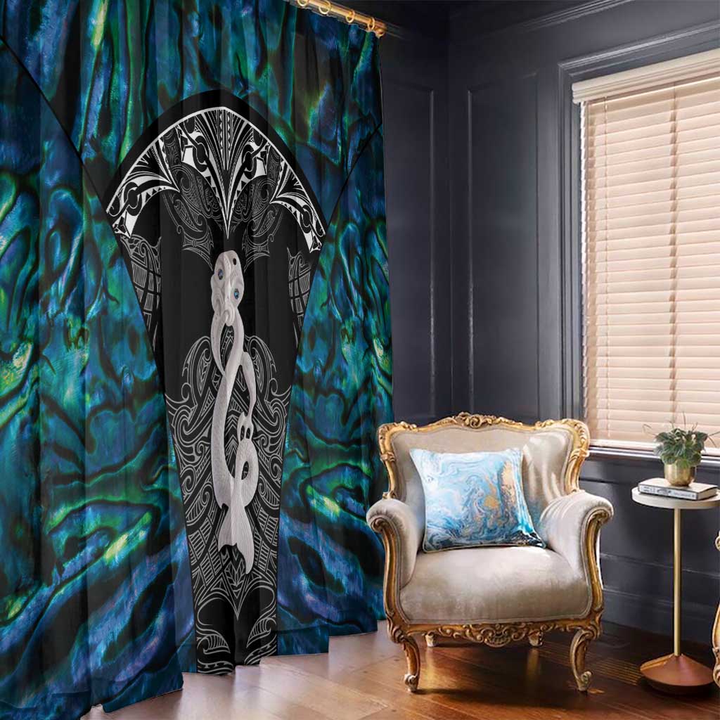 New Zealand Aotearoa Window Curtain Maori Taniwha Paua Shell LT05 - Polynesian Pride