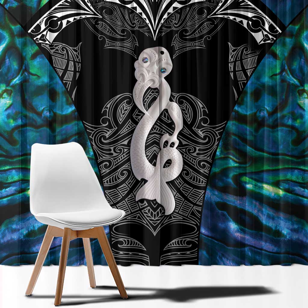 New Zealand Aotearoa Window Curtain Maori Taniwha Paua Shell LT05 - Polynesian Pride