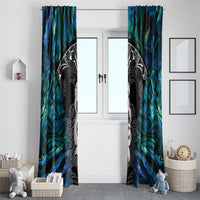 New Zealand Aotearoa Window Curtain Maori Taniwha Paua Shell LT05 - Polynesian Pride
