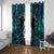 New Zealand Aotearoa Window Curtain Maori Taniwha Paua Shell