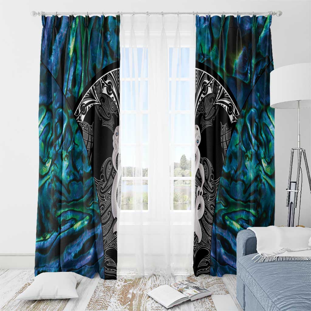 New Zealand Aotearoa Window Curtain Maori Taniwha Paua Shell LT05 - Polynesian Pride