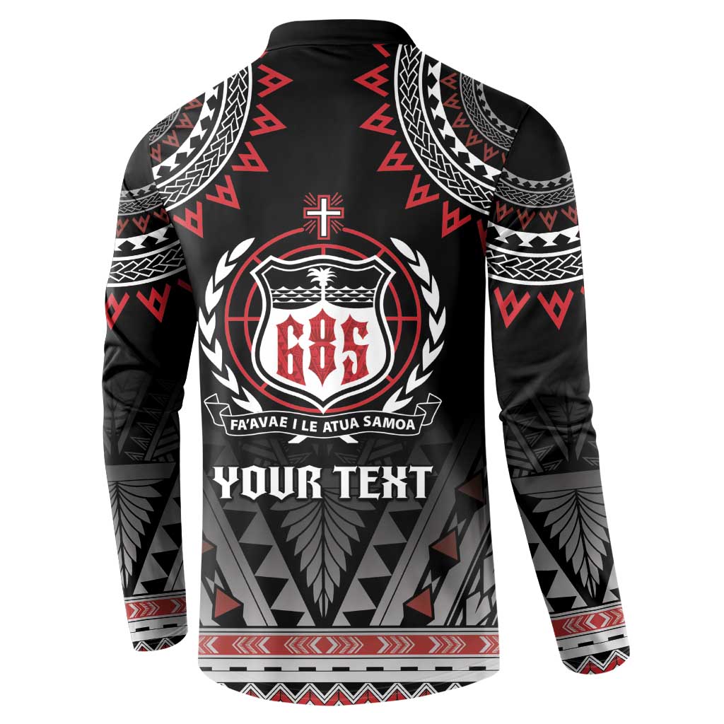 Personalised Samoa Black Saturday Button Sweatshirt Samoa For Samoans