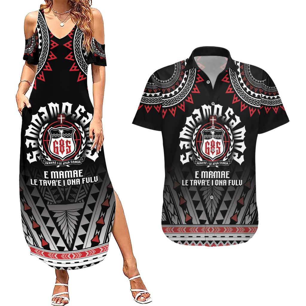 Personalised Samoa Black Saturday Couples Matching Summer Maxi Dress and Hawaiian Shirt Samoa For Samoans