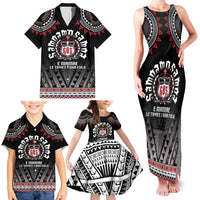 Personalised Samoa Black Saturday Family Matching Tank Maxi Dress and Hawaiian Shirt Samoa For Samoans