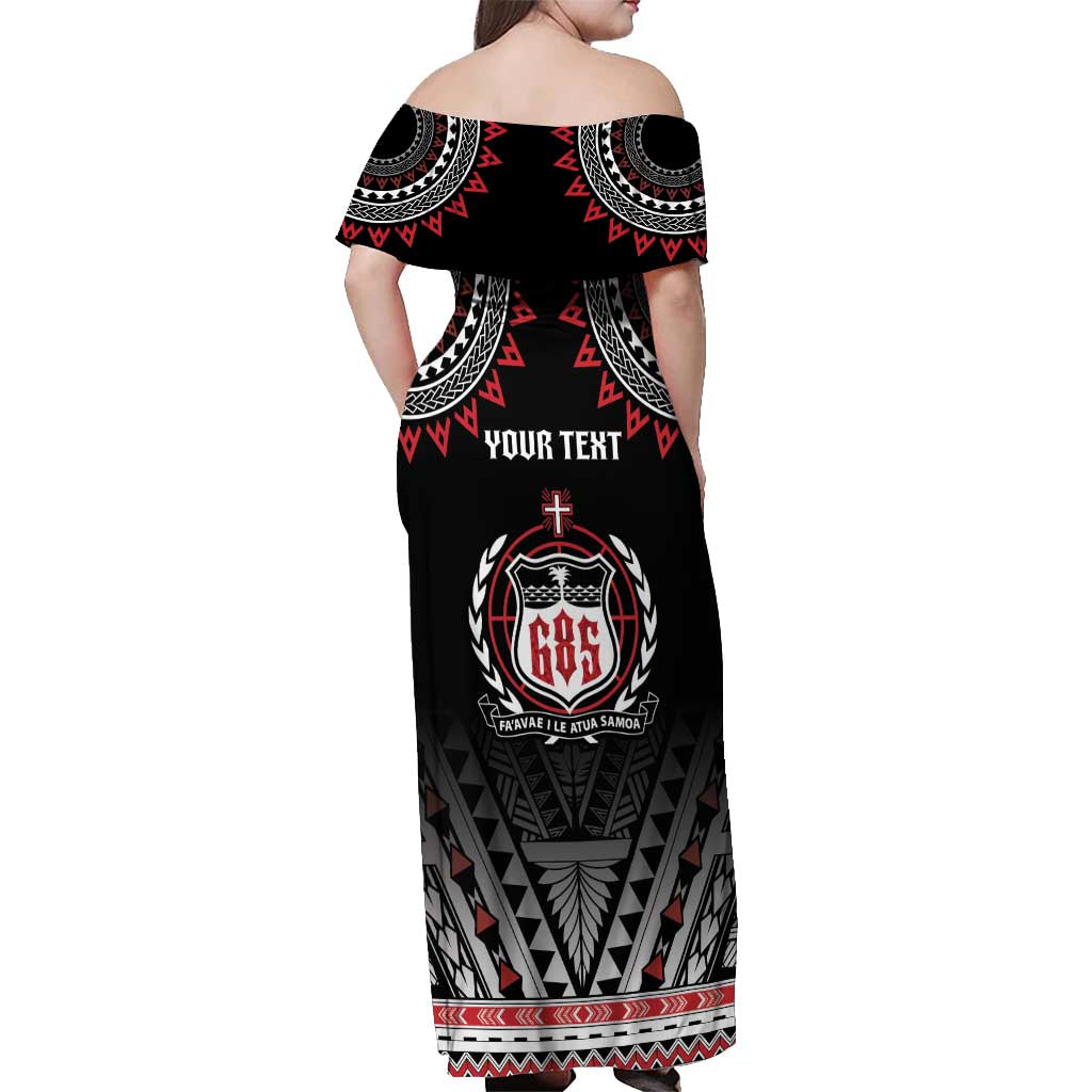 Personalised Samoa Black Saturday Off Shoulder Maxi Dress Samoa For Samoans