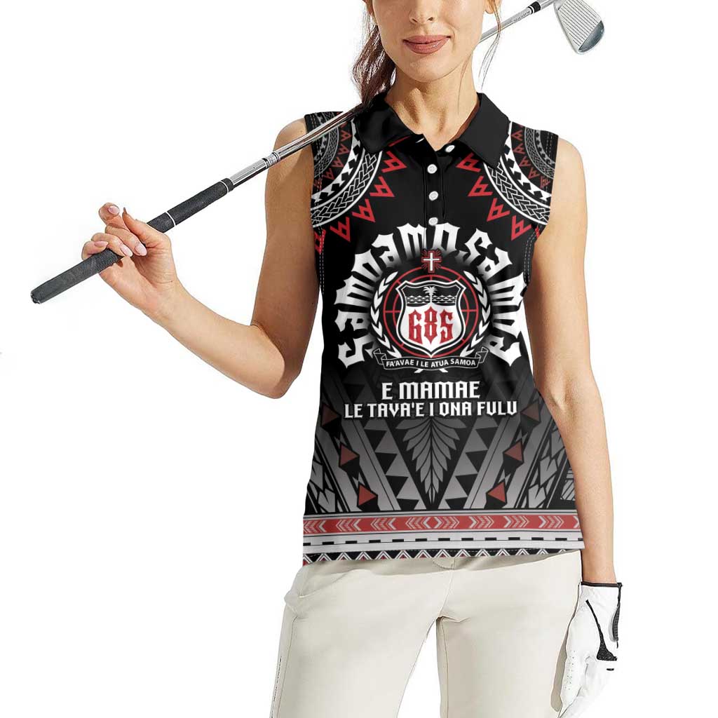Personalised Samoa Black Saturday Women Sleeveless Polo Shirt Samoa For Samoans