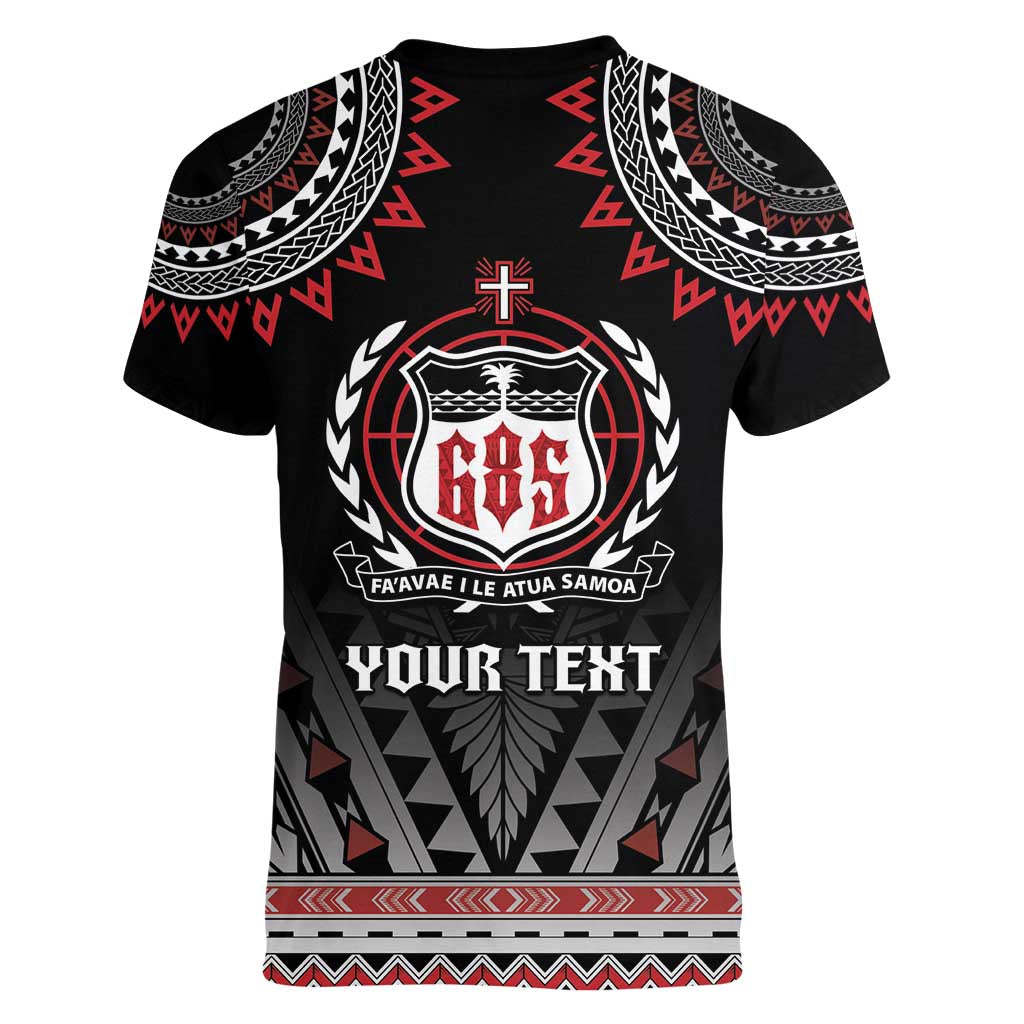 Personalised Samoa Black Saturday Women V-Neck T-Shirt Samoa For Samoans LT05 - Polynesian Pride