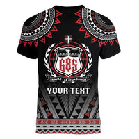 Personalised Samoa Black Saturday Women V-Neck T-Shirt Samoa For Samoans LT05 - Polynesian Pride