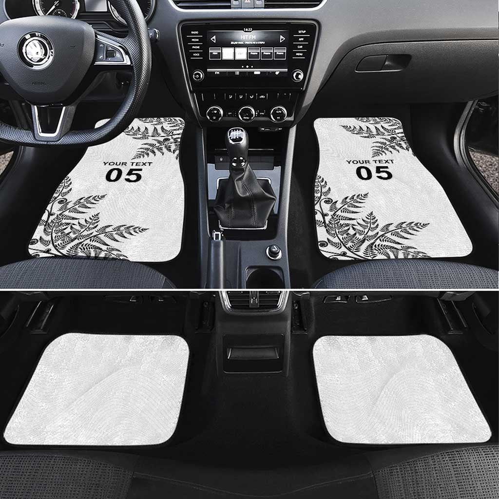 Custom New Zealand Football Car Mats Aotearoa Pride LT05 Set 4pcs White - Polynesian Pride