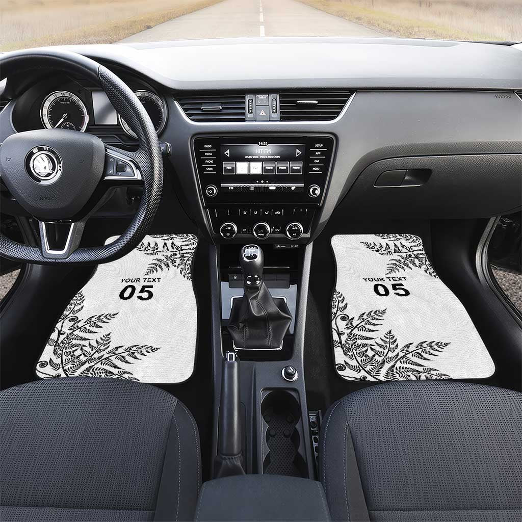 Custom New Zealand Football Car Mats Aotearoa Pride LT05 Set 2pcs - Front White - Polynesian Pride