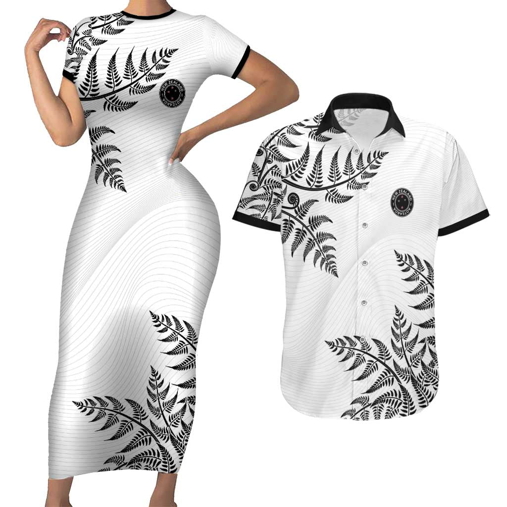 Custom New Zealand Football Couples Matching Short Sleeve Bodycon Dress and Hawaiian Shirt Aotearoa Pride - Polynesian Pride