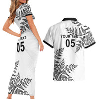 Custom New Zealand Football Couples Matching Short Sleeve Bodycon Dress and Hawaiian Shirt Aotearoa Pride - Polynesian Pride