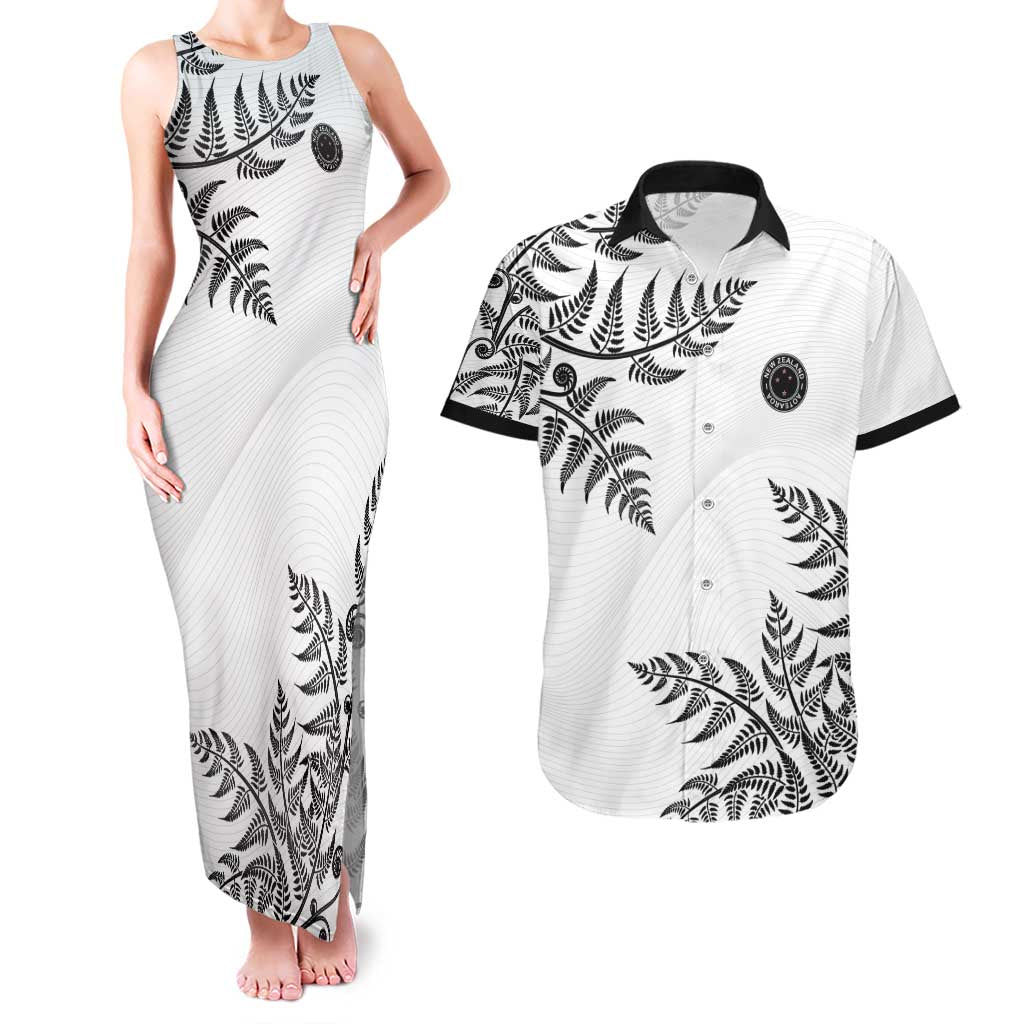 Custom New Zealand Football Couples Matching Tank Maxi Dress and Hawaiian Shirt Aotearoa Pride - Polynesian Pride