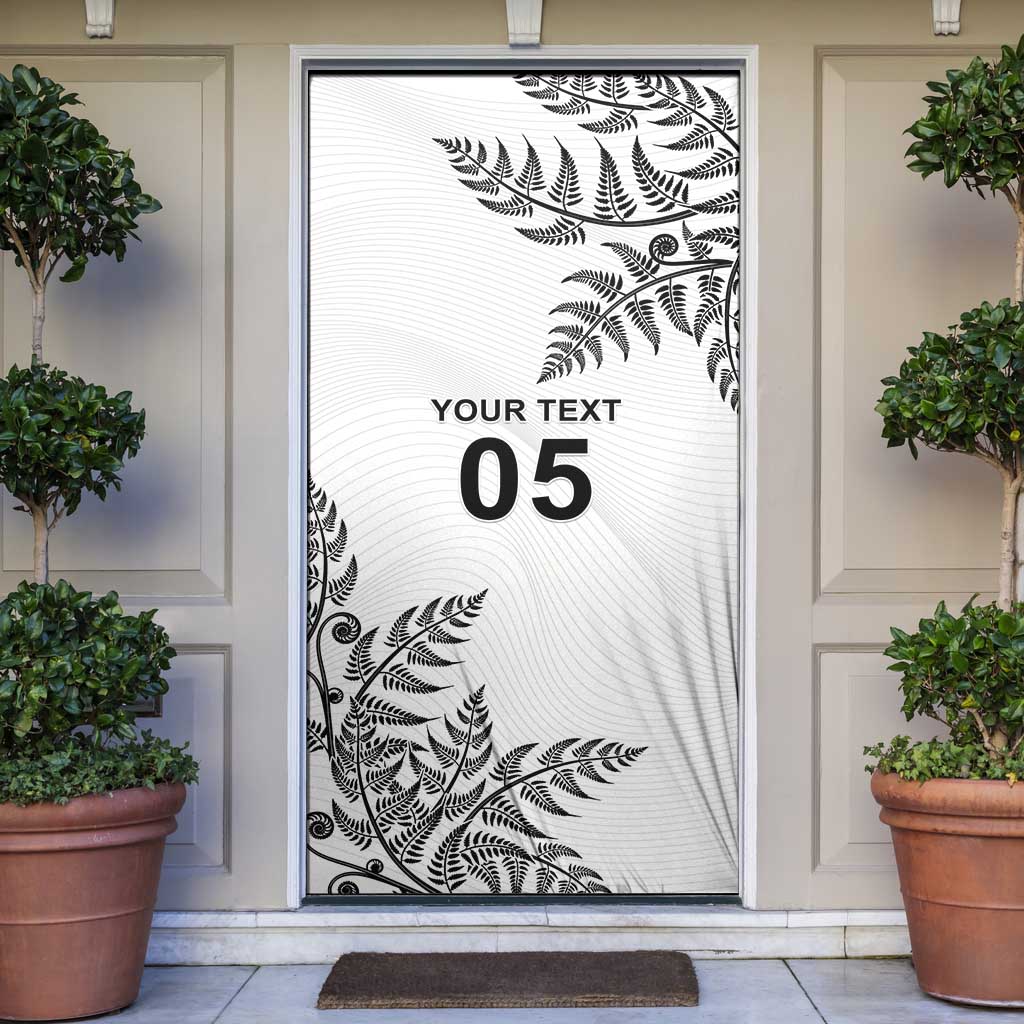 Custom New Zealand Football Door Cover Aotearoa Pride LT05 White - Polynesian Pride
