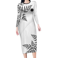 Custom New Zealand Football Family Matching Long Sleeve Bodycon Dress and Hawaiian Shirt Aotearoa Pride - Polynesian Pride