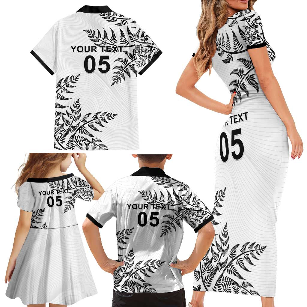 Custom New Zealand Football Family Matching Short Sleeve Bodycon Dress and Hawaiian Shirt Aotearoa Pride - Polynesian Pride