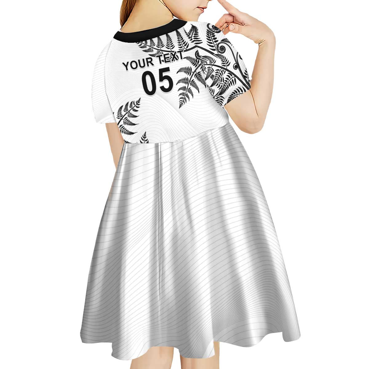 Custom New Zealand Football Kid Short Sleeve Dress Aotearoa Pride - Polynesian Pride