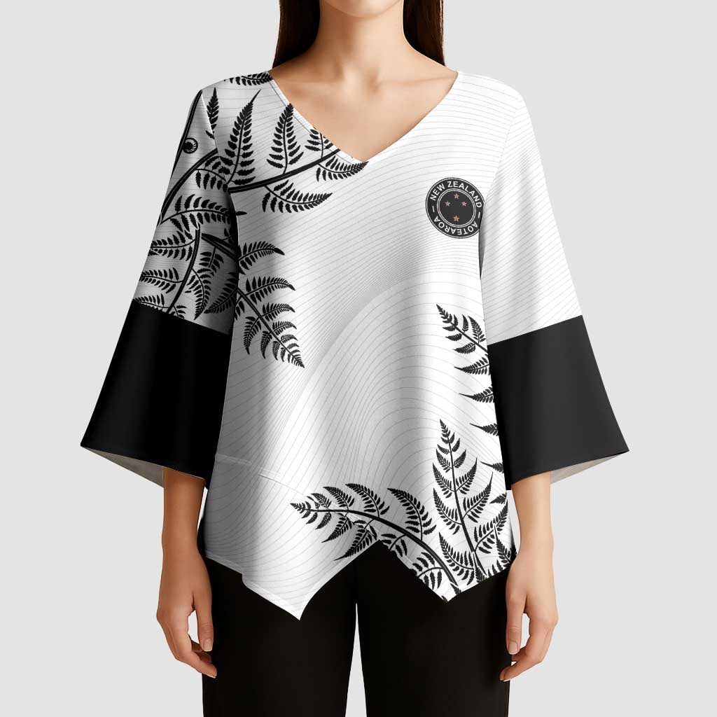 Custom New Zealand Football Kimono Sleeve Blouse Aotearoa Pride LT05 - Polynesian Pride