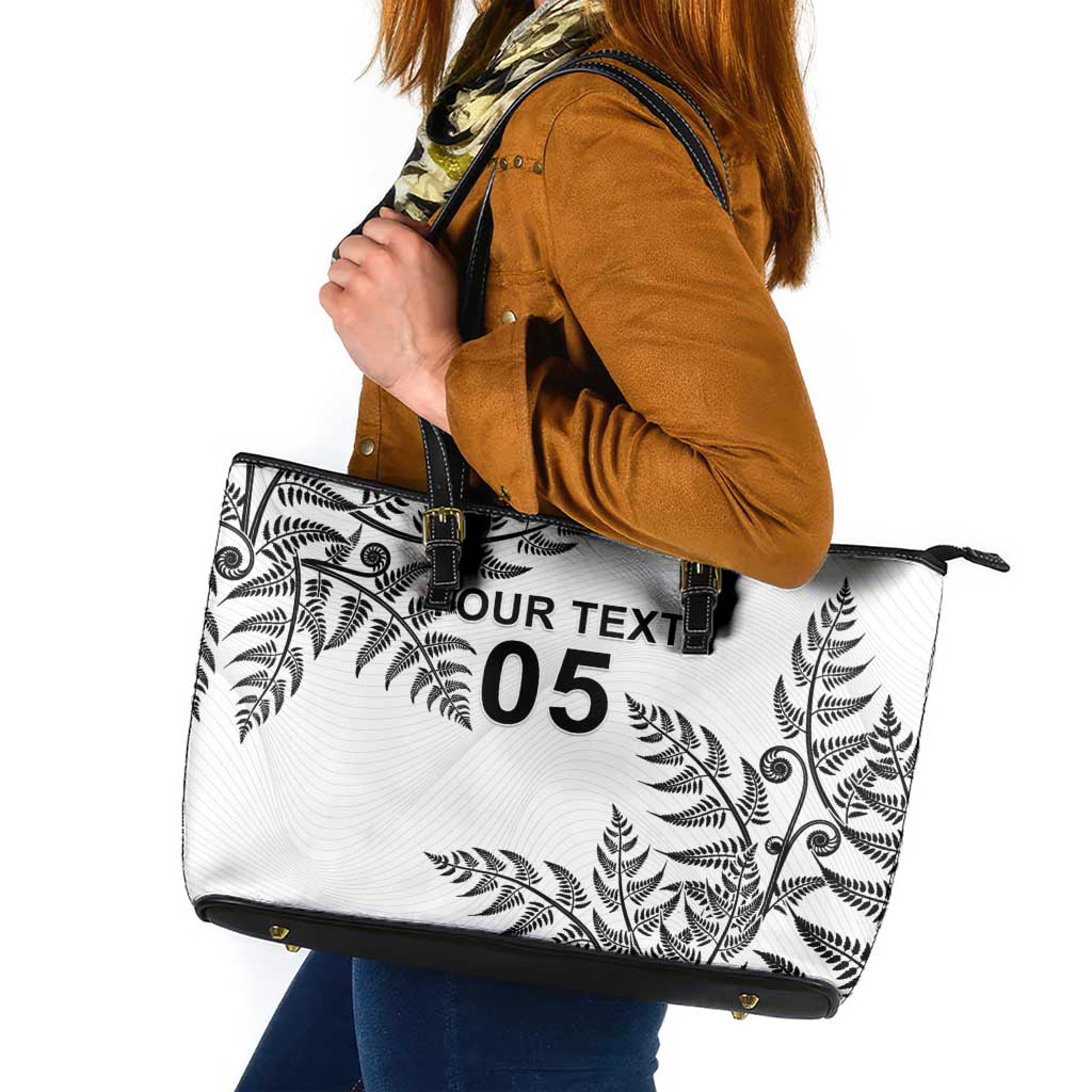 Custom New Zealand Football Leather Tote Bag Aotearoa Pride - Polynesian Pride