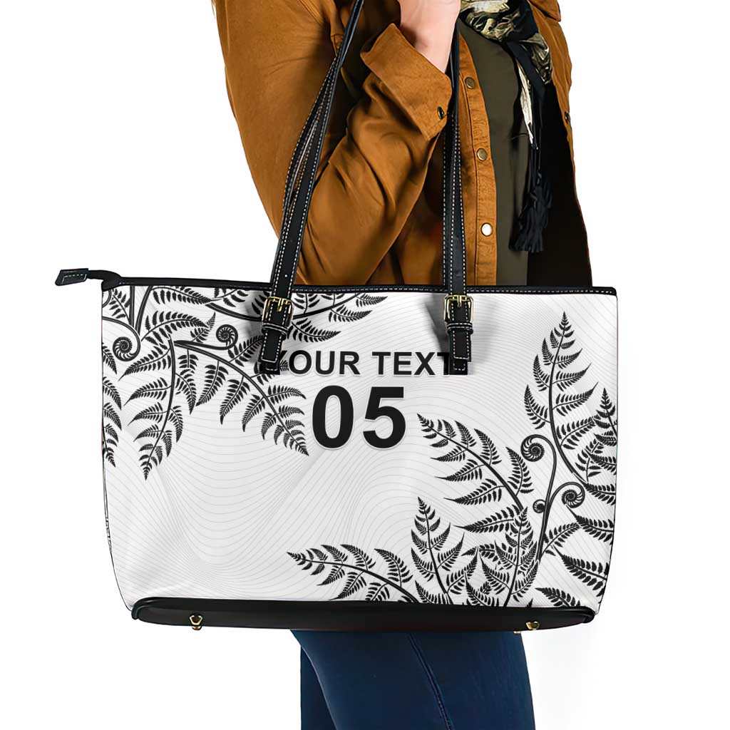 Custom New Zealand Football Leather Tote Bag Aotearoa Pride - Polynesian Pride