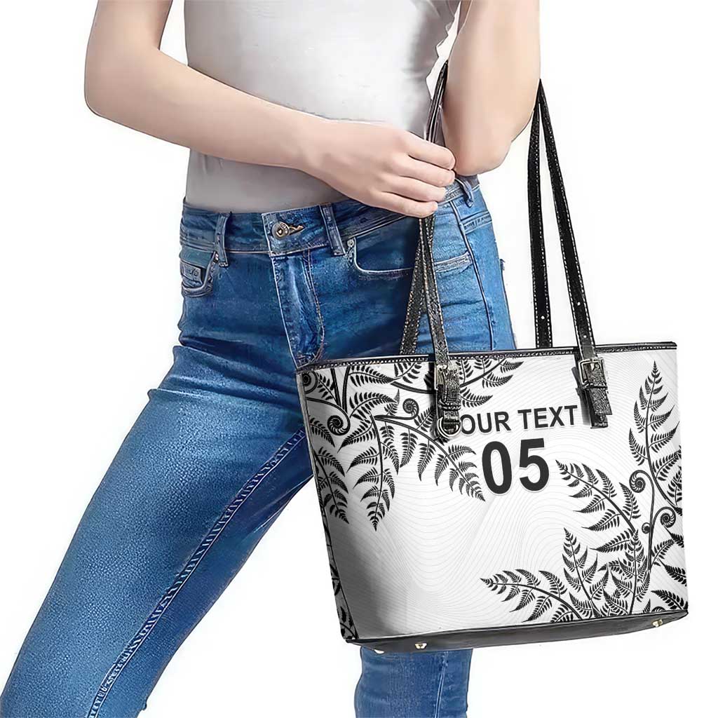 Custom New Zealand Football Leather Tote Bag Aotearoa Pride - Polynesian Pride