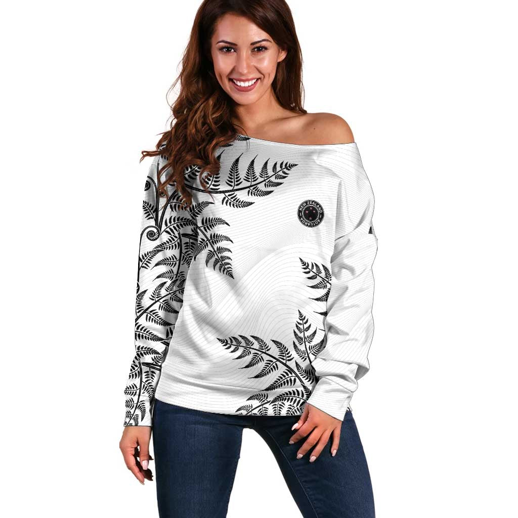 Custom New Zealand Football Off Shoulder Sweater Aotearoa Pride - Polynesian Pride