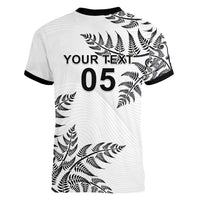 Custom New Zealand Football Women V-Neck T-Shirt Aotearoa Pride - Polynesian Pride