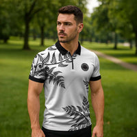 Custom New Zealand Football Zipper Polo Shirt Aotearoa Pride LT05 - Polynesian Pride