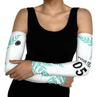 Custom New Zealand Football Arm Sleeves Aotearoa Pride Aqua Version LT05 - Polynesian Pride