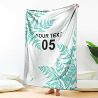 Custom New Zealand Football Blanket Aotearoa Pride Aqua Version - Polynesian Pride