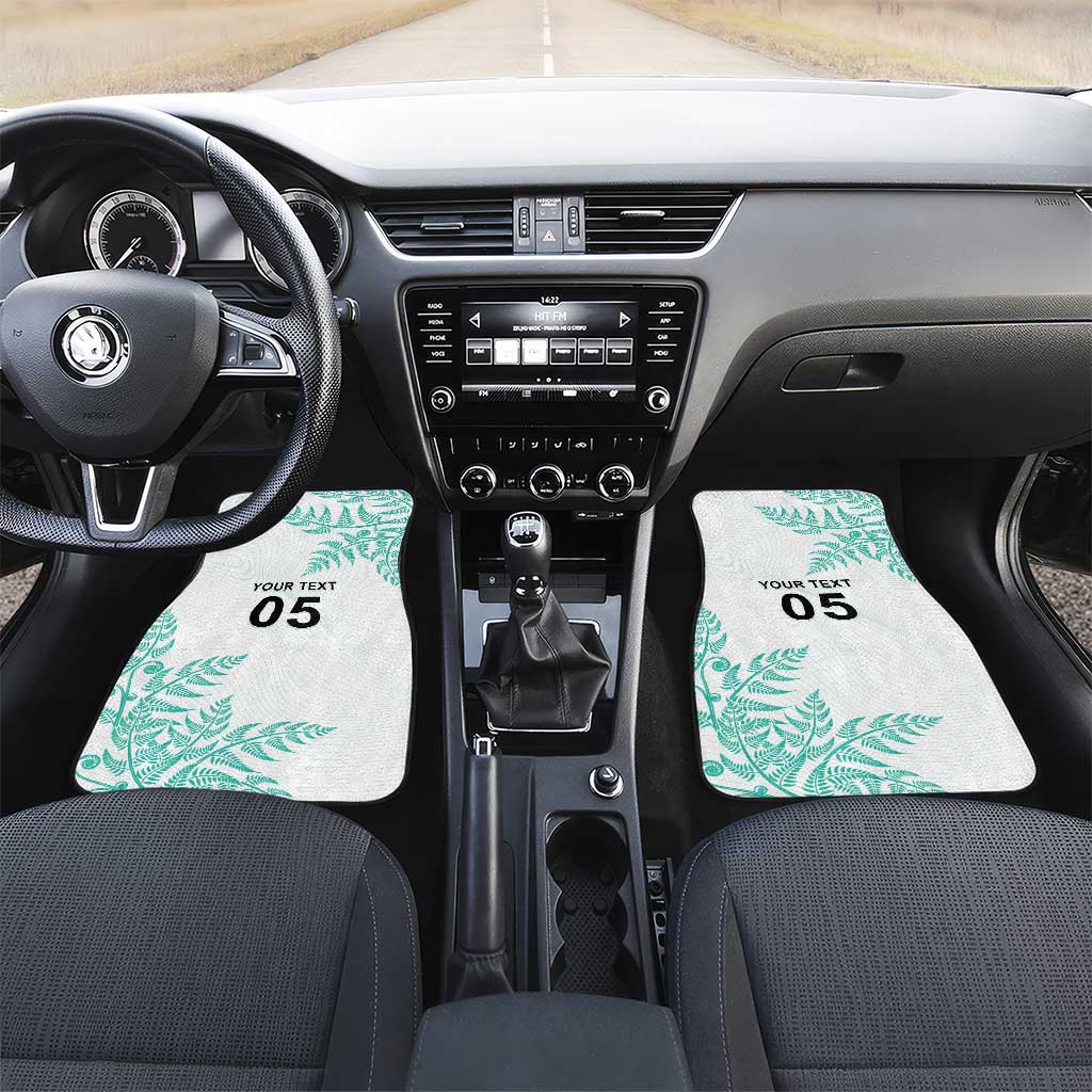 Custom New Zealand Football Car Mats Aotearoa Pride Aqua Version LT05 Set 2pcs - Front Aqua - Polynesian Pride