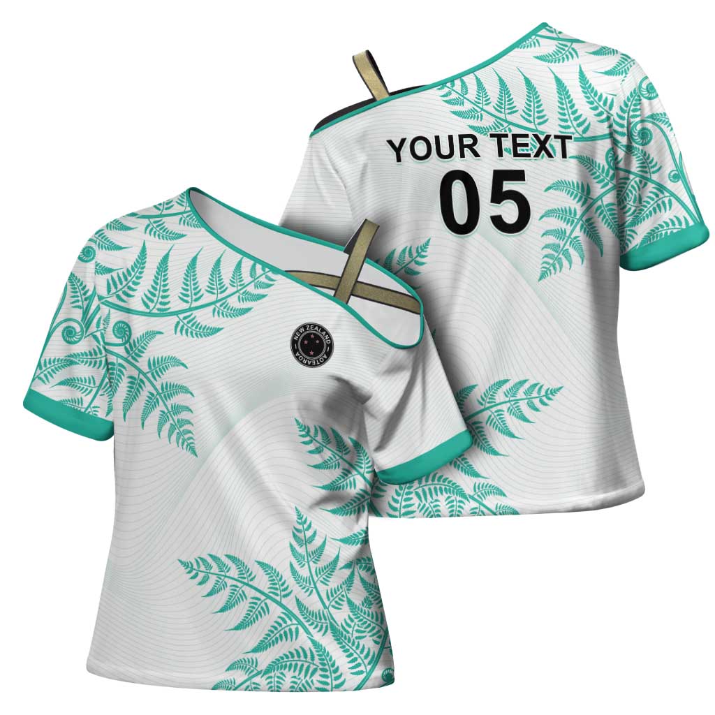 Custom New Zealand Football Cross Shoulder Shirt Aotearoa Pride Aqua Version LT05 - Polynesian Pride
