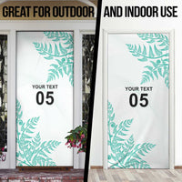 Custom New Zealand Football Door Cover Aotearoa Pride Aqua Version LT05 - Polynesian Pride