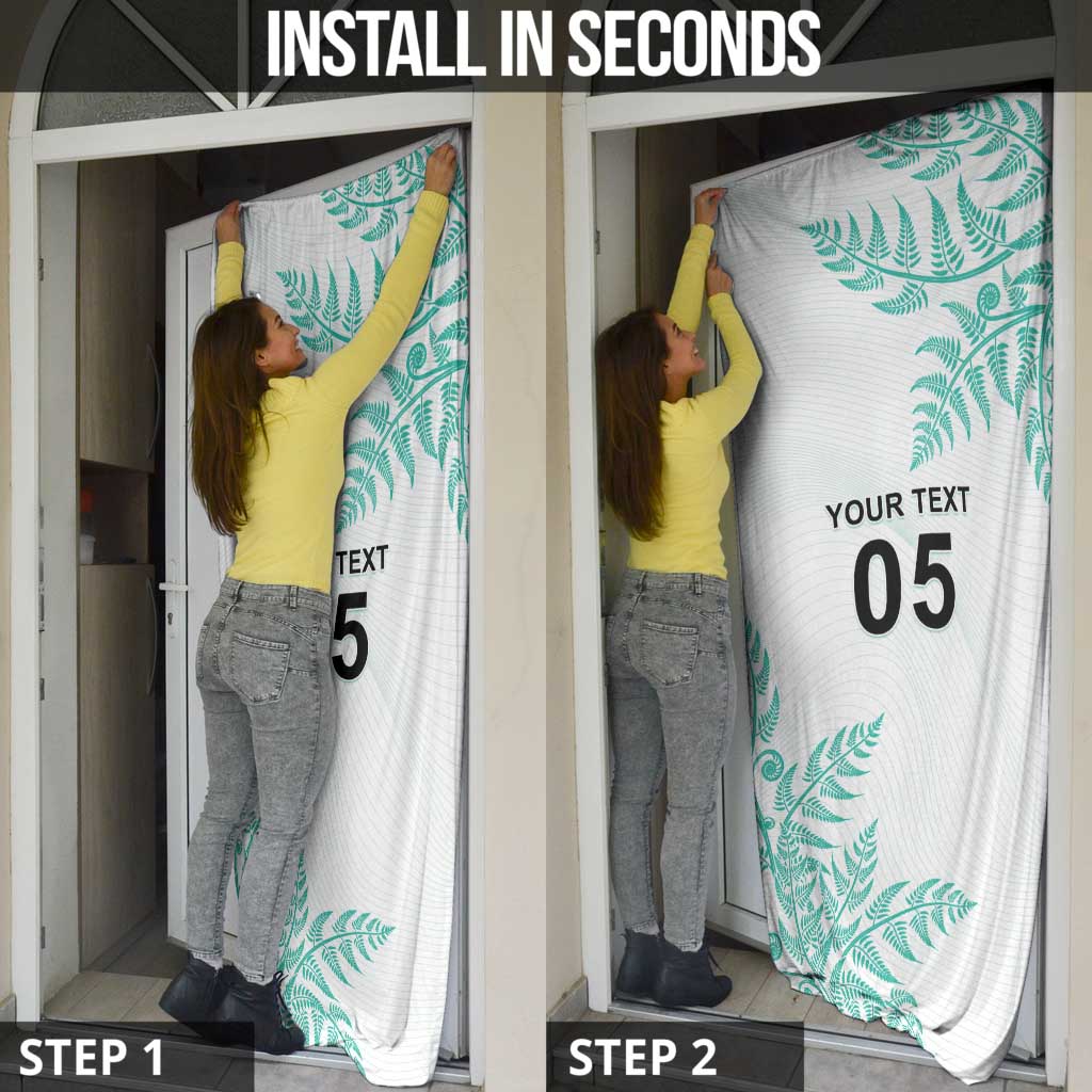 Custom New Zealand Football Door Cover Aotearoa Pride Aqua Version LT05 - Polynesian Pride