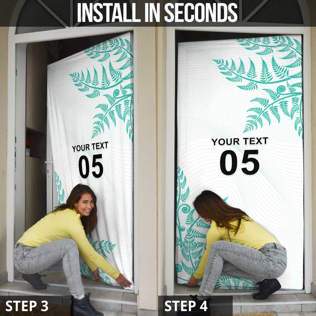 Custom New Zealand Football Door Cover Aotearoa Pride Aqua Version LT05 - Polynesian Pride
