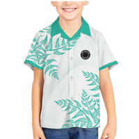 Custom New Zealand Football Family Matching Mermaid Dress and Hawaiian Shirt Aotearoa Pride Aqua Version - Polynesian Pride