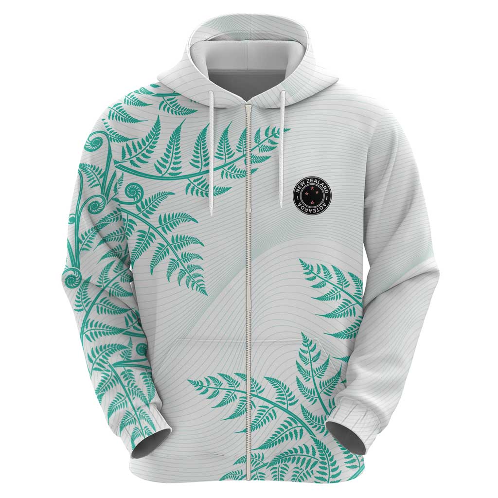 Custom New Zealand Football Hoodie Aotearoa Pride Aqua Version - Polynesian Pride