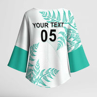 Custom New Zealand Football Kimono Sleeve Blouse Aotearoa Pride Aqua Version LT05 - Polynesian Pride