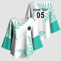 Custom New Zealand Football Kimono Sleeve Blouse Aotearoa Pride Aqua Version LT05 - Polynesian Pride