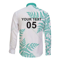 Custom New Zealand Football Long Sleeve Button Shirt Aotearoa Pride Aqua Version LT05 - Polynesian Pride