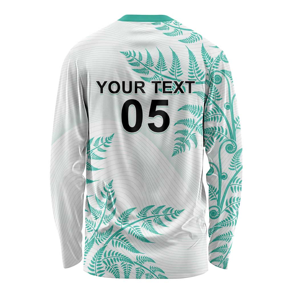 Custom New Zealand Football Long Sleeve Shirt Aotearoa Pride Aqua Version LT05 - Polynesian Pride