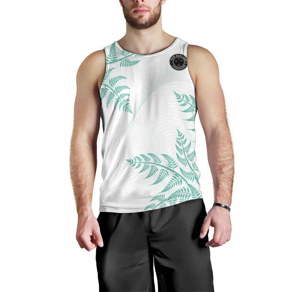 Custom New Zealand Football Men Tank Top Aotearoa Pride Aqua Version LT05 - Polynesian Pride