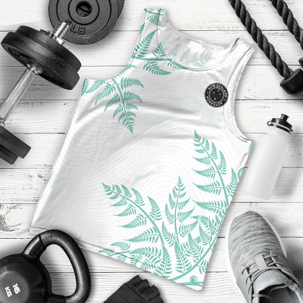 Custom New Zealand Football Men Tank Top Aotearoa Pride Aqua Version LT05 - Polynesian Pride