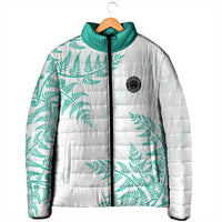 Custom New Zealand Football Padded Jacket Aotearoa Pride Aqua Version LT05 - Polynesian Pride