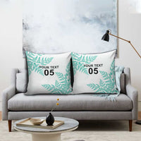 Custom New Zealand Football Pillow Cover Aotearoa Pride Aqua Version - Polynesian Pride