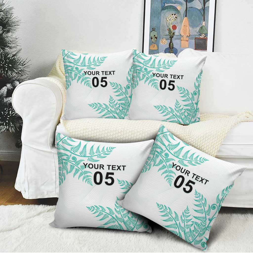 Custom New Zealand Football Pillow Cover Aotearoa Pride Aqua Version - Polynesian Pride