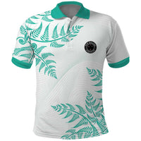 Custom New Zealand Football Polo Shirt Aotearoa Pride Aqua Version LT05 Aqua - Polynesian Pride