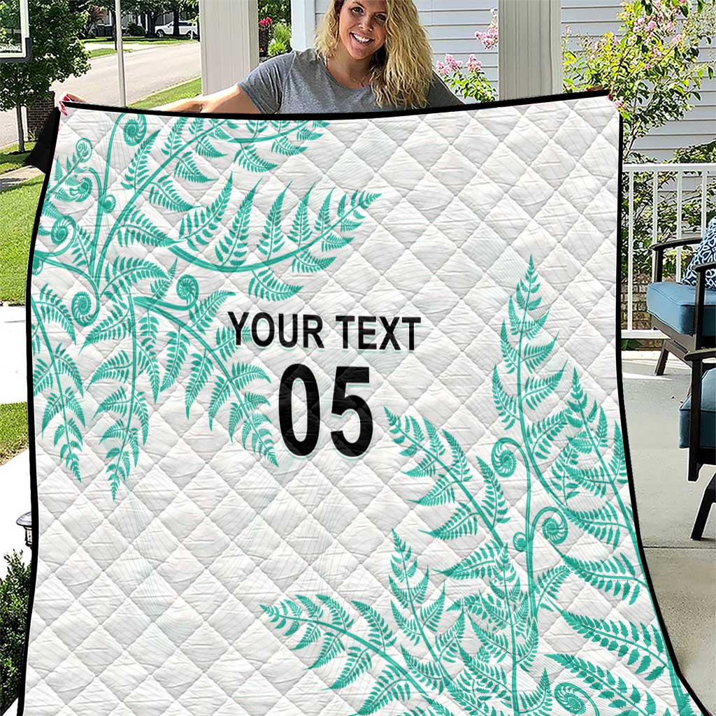Custom New Zealand Football Quilt Aotearoa Pride Aqua Version - Polynesian Pride
