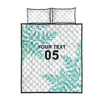 Custom New Zealand Football Quilt Bed Set Aotearoa Pride Aqua Version - Polynesian Pride