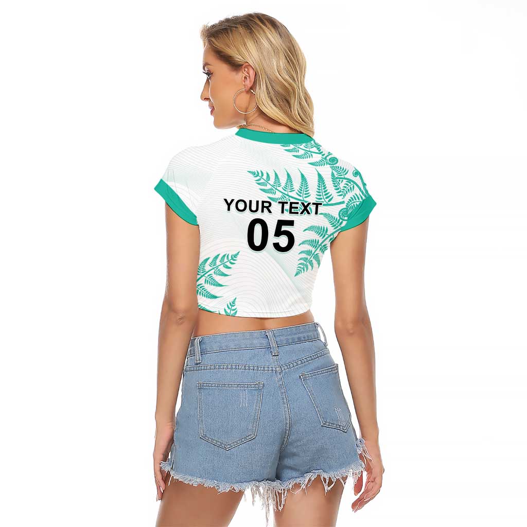 Custom New Zealand Football Raglan Cropped T Shirt Aotearoa Pride Aqua Version LT05 - Polynesian Pride